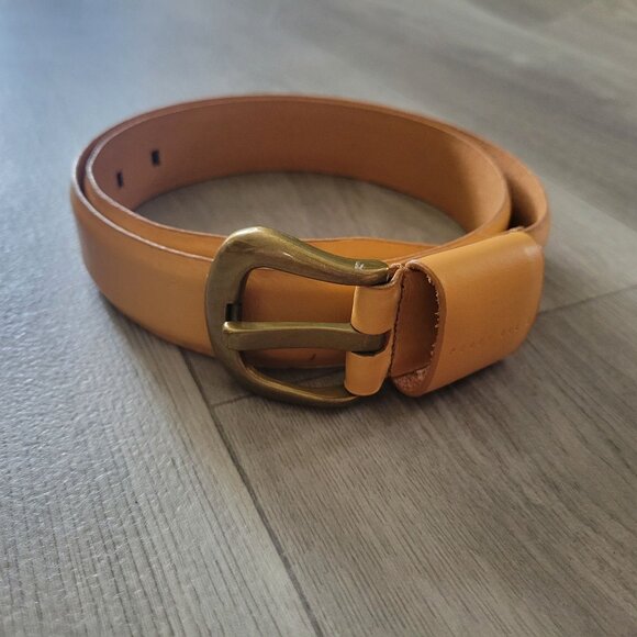 Perry Ellis Genuine Leather Belt With Brass Buckle Large - Picture 2 of 7